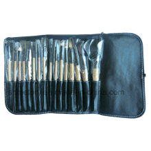 16PCS Leather Bag Makeup Brush Set